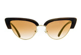 Óculos de Sol Evoke Catherine  G01S BROWN SHINE GOLD BROWN GOLD FLASH TAM 52 MM