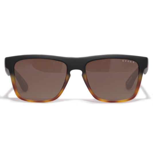 ÓCULOS DE SOL EVK 24 A21 BLACK MATTE TURTLE BROWN GRADIENT