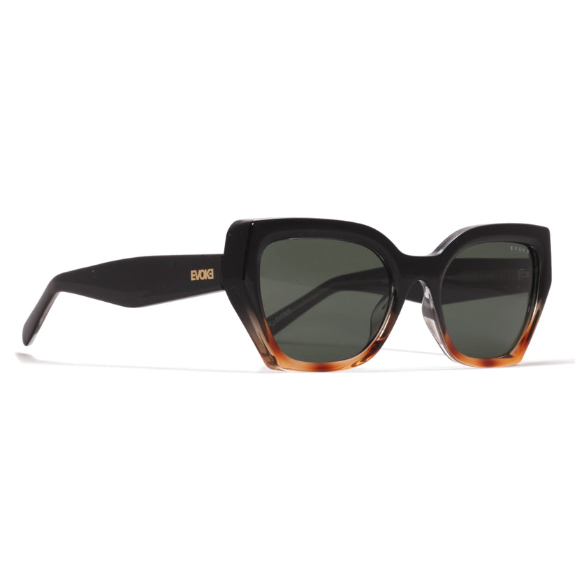 Óculos de Sol Evoke For You DS103 A21 Black Shine Turtle Green