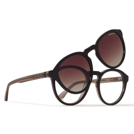 ÓCULOS DE GRAU EVOKE CLIP ON ROUND II G01 BROWN CRYSTAL