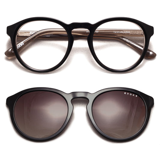 ÓCULOS DE GRAU EVOKE CLIP ON ROUND II G01 BROWN CRYSTAL