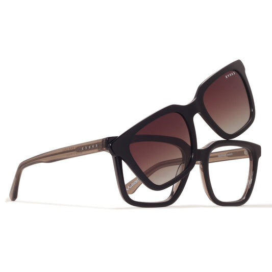 ÓCULOS DE GRAU EVOKE CLIP ON SQUARE II G01 BROWN CRYSTAL