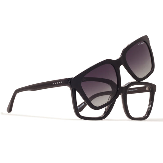 ÓCULOS DE GRAU EVOKE CLIP ON SQUARE II H01 GRAY CRYSTAL