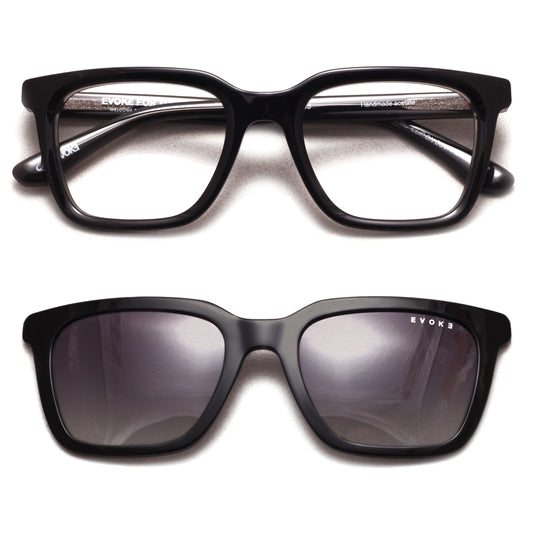 ÓCULOS DE GRAU EVOKE CLIP ON SQUARE II H01 GRAY CRYSTAL