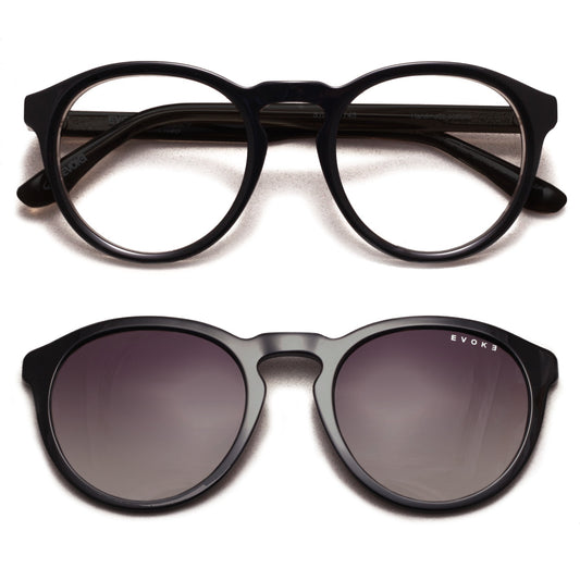 ÓCULOS DE GRAU EVOKE CLIP ON ROUND II H01 CRYSTAL GRAY