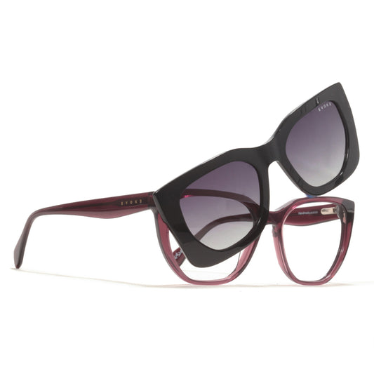 ÓCULOS DE GRAU EVOKE CLIP ON FATALE R02P CRYSTAL LILAC GRAY GRADIENT