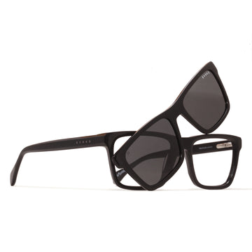ÓCULOS DE GRAU EVOKE CLIP ON VIP A01P BLACK SHINE GRAY POLARIZED