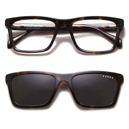 ÓCULOS DE GRAU EVOKE CLIP ON VIP G21P SHINE TURTLE GRAY POLARIZED