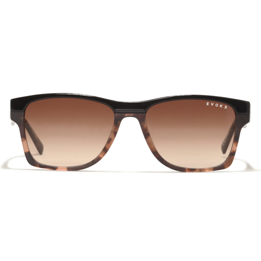 ÓCULOS DE SOL EVOKE EVK RX72S A02 BLACK TURTLE BROWN GRADIENT