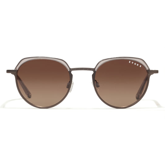 ÓCULOS DE SOL EVOKE SHELBY 03 02BP GUN MATTE CRYSTAL BROWN GRADIENT POLARIZADO
