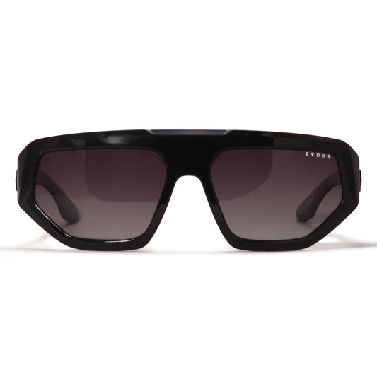 ÓCULOS DE SOL EVOKE FLAT DIAMOND A01P BLACK SHINE GOLD WINE GRADIENT POLARIZADO