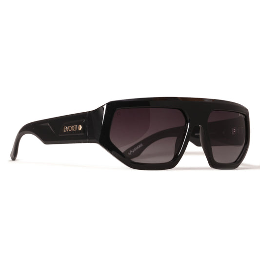 ÓCULOS DE SOL EVOKE FLAT DIAMOND A01P BLACK SHINE GOLD WINE GRADIENT POLARIZADO