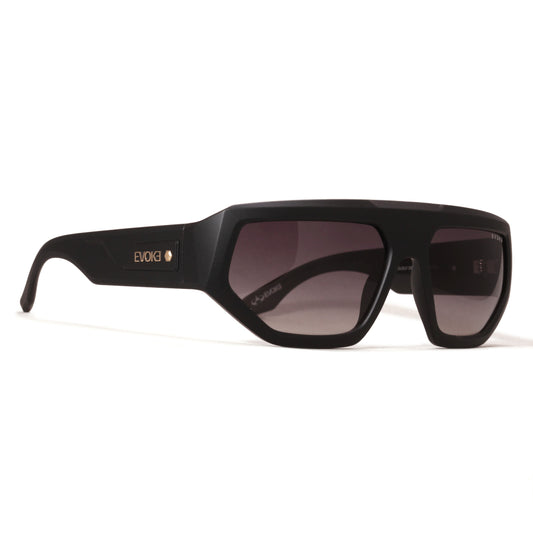 ÓCULOS DE SOL EVOKE FLAT DIAMOND A12 BLACK MATTE GOLD GRAY GRADIENT