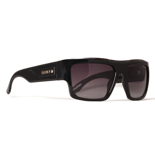 ÓCULOS DE SOL EVOKE THE BOX A01P BLACK SHINE GOLD GRAY GRADIENT POLARIZADO