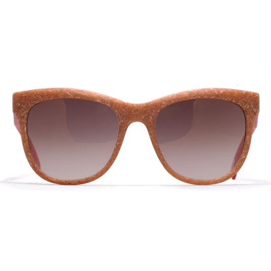SUNGLASSES HYBRID II WOOD D01 TEMPLE RED GOLD BROWN GRADIENT