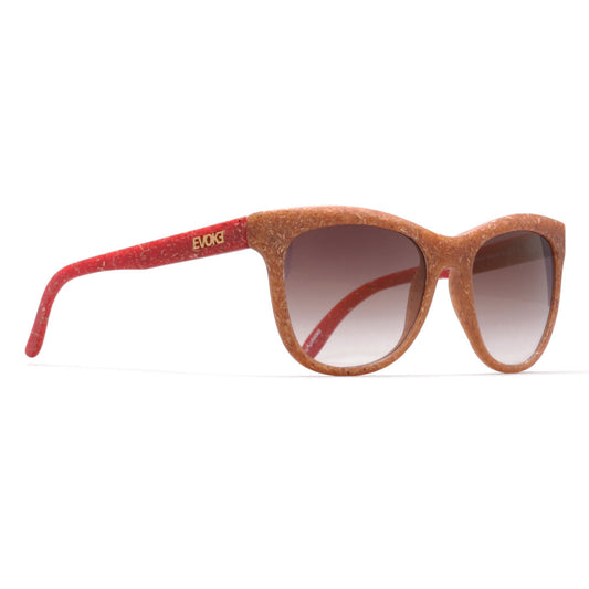 SUNGLASSES HYBRID II WOOD D01 TEMPLE RED GOLD BROWN GRADIENT