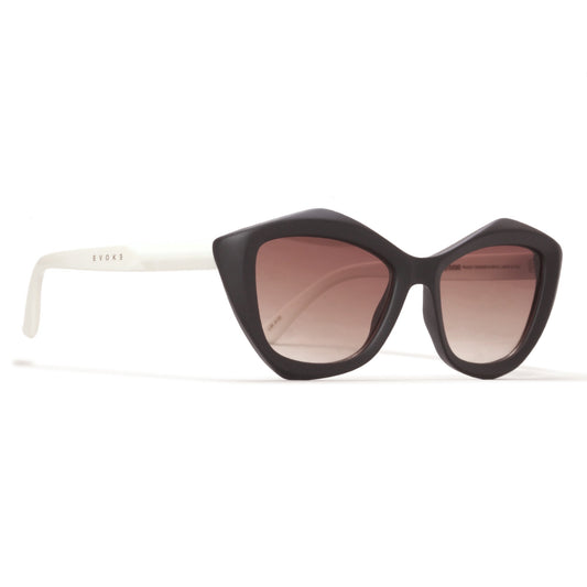 ÓCULOS DE SOL LILLI A10 BLACK MATTE WHITE BROWN GRADIENT