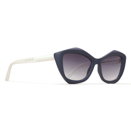 Óculos de Sol Evoke Lilli D01  DARK BLUE MATTE WHITE GRAY GRADIENT TAM 51 MM