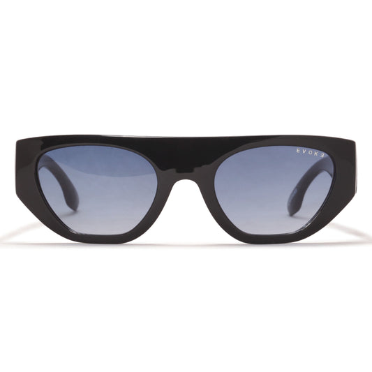 Óculos de Sol Evoke Kurt A02 BLACK SHINE SILVER BLUE TOTAL TAM 52 MM