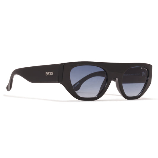 Óculos de Sol Evoke Kurt A02 BLACK SHINE SILVER BLUE TOTAL TAM 52 MM