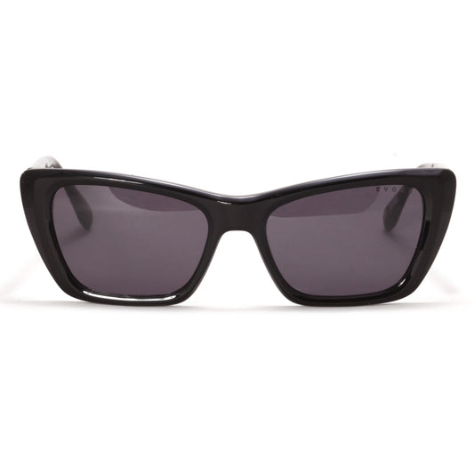 SUNGLASSES EVK 44 A01 BLACK SHINE TOTAL GRAY