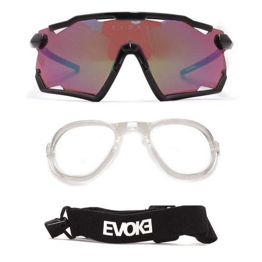 ÓCULOS DE SOL LIFE PERFORMANCE ELP 01 ENDURANCE A01C BLACK SHINE MATTE GRAF GREEN MIRROR