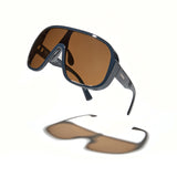 Óculos de Sol Evoke Amplifier Goggle High-end A01 Midnight Shine Gun Brown Total TAM 139 MM