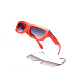 Óculos de Sol Evoke Outlaw High-end C11T  Watermelon Red Matte Silver Gray Gradient TAM 56 MM