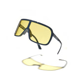 Óculos de Sol Evoke Nosedive High-end A02 Midnight Shine Silver Yellow Total TAM 137 MM