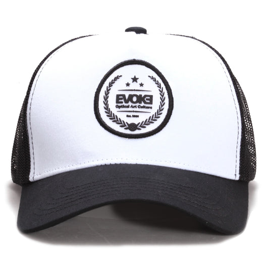 Evoke Boné Trucker Liso 5 Gomos Dora e Tela Preto/ Branco