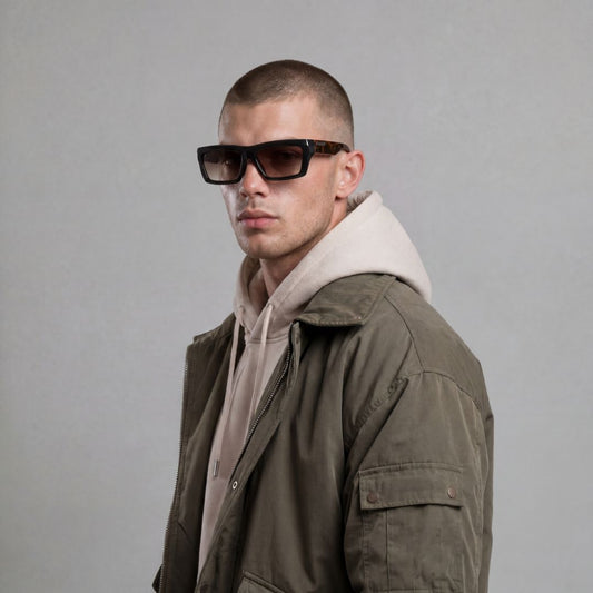 ÓCULOS DE SOL OUTLAW HIGH-END A21T BLACK RADICA SILVER BROWN GRADIENT