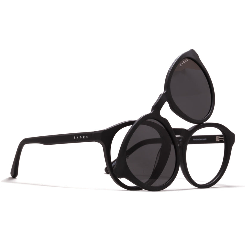 ÓCULOS DE GRAU MASCULINO EVOKE CLIP ON ROUND II A11 MATTE BLACK POLARIZED