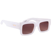 Óculos de Sol Evoke Lodown B01 Quadrado Shine White  TAM 47 mm