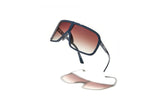 Óculos de Sol Evoke Nosedive High-end A01T Midnight Shine Silver Brown Gradient