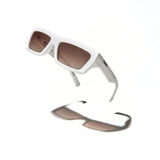 Óculos de Sol Evoke Outlaw High-end B01T White Shine Black Brown Gradient