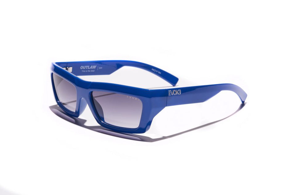 Óculos de Sol Evoke Outlaw High-end D01 Eletric Blue Silver Gray Gradient