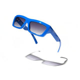 Óculos de Sol Evoke Outlaw High-end D01 Eletric Blue Silver Gray Gradient