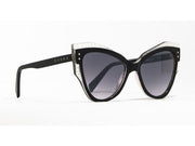Óculos de Sol Evoke Unique A01S Black Shine Glitter Silver Flash TAM 54 MM