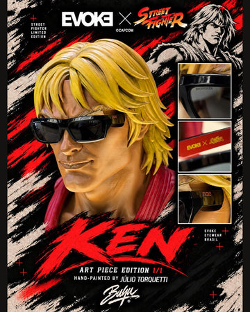 PIEZA DE ARTE EVOKE X STREET FIGHTER KEN OUTLAW EDICIÓN 1/1 - Pintada a mano por Julio Torquetti