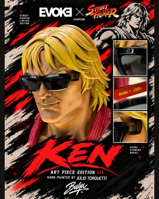 PIEZA DE ARTE EVOKE X STREET FIGHTER KEN OUTLAW EDICIÓN 1/1 - Pintada a mano por Julio Torquetti