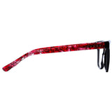 Óculos de Grau Evoke FOR YOU DX16 A01 BLACK SHINE TEMPLE RED TAM 52 MM