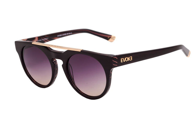 Óculos de Sol Evoke Upper III E01S Wood Brown / Purple Degradê - Lente 4,9 cm