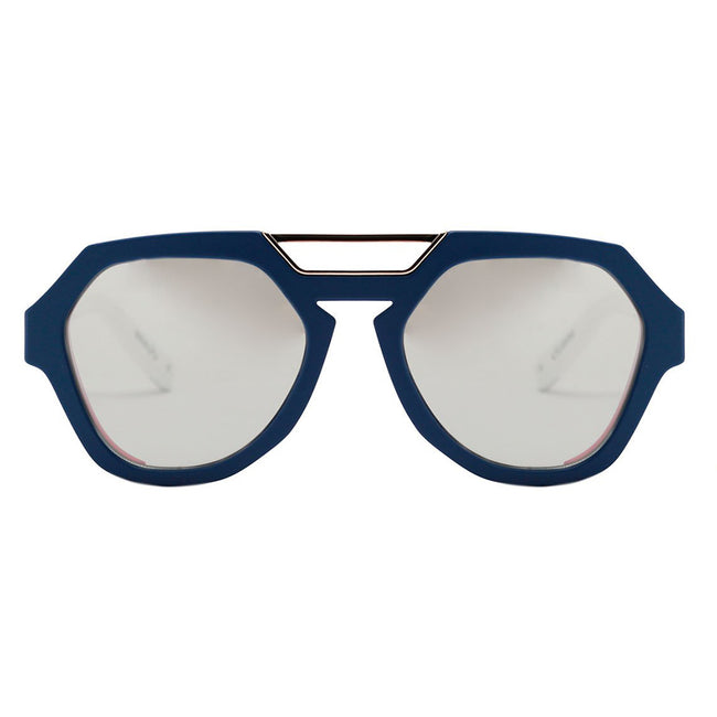 Óculos de Sol Evoke Avalanche D01 Blue Matte White / Gray Silver Flash Unico - Lente 5,3 cm