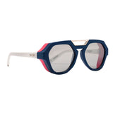 Óculos de Sol Evoke Avalanche D01 Blue Matte White / Gray Silver Flash Unico - Lente 5,3 cm