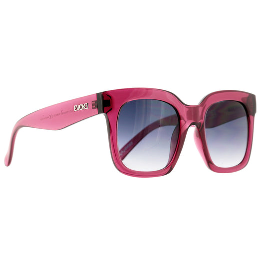 Óculos de Sol Evoke Audrey T02 Red Grape Crystal Silver/ Gray Gradient Lente 5,2 cm