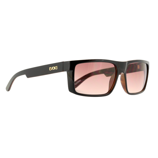 Óculos de Sol Evoke Shift W01 Black Shine Wood Brown Gold/ Brown Gradient Lente 5,2 cm
