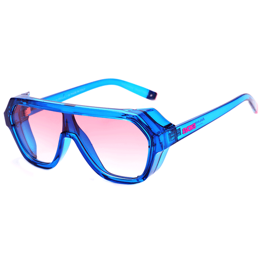 Óculos de Sol Evoke Avalanche Dive T03A T03A Blue Crystal Rose Fluor/ Red Gradient - Lente 13 cm
