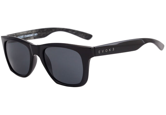 Óculos de Sol Evoke Diamond A01 Black Shine Gray Wood/ Gray