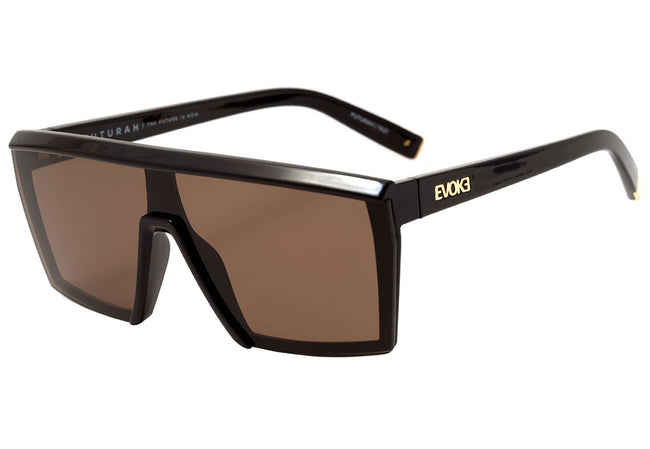Óculos de Sol Evoke Futurah Ta21 Black Thermo Turtle Shine Gold/ Brown Total