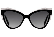 Óculos de Sol Evoke Unique A01S Black Shine Glitter / Silver Flash - Lente 4,6 cm